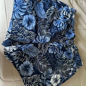 Talbots Blue and White Leaf Pattern Shorts